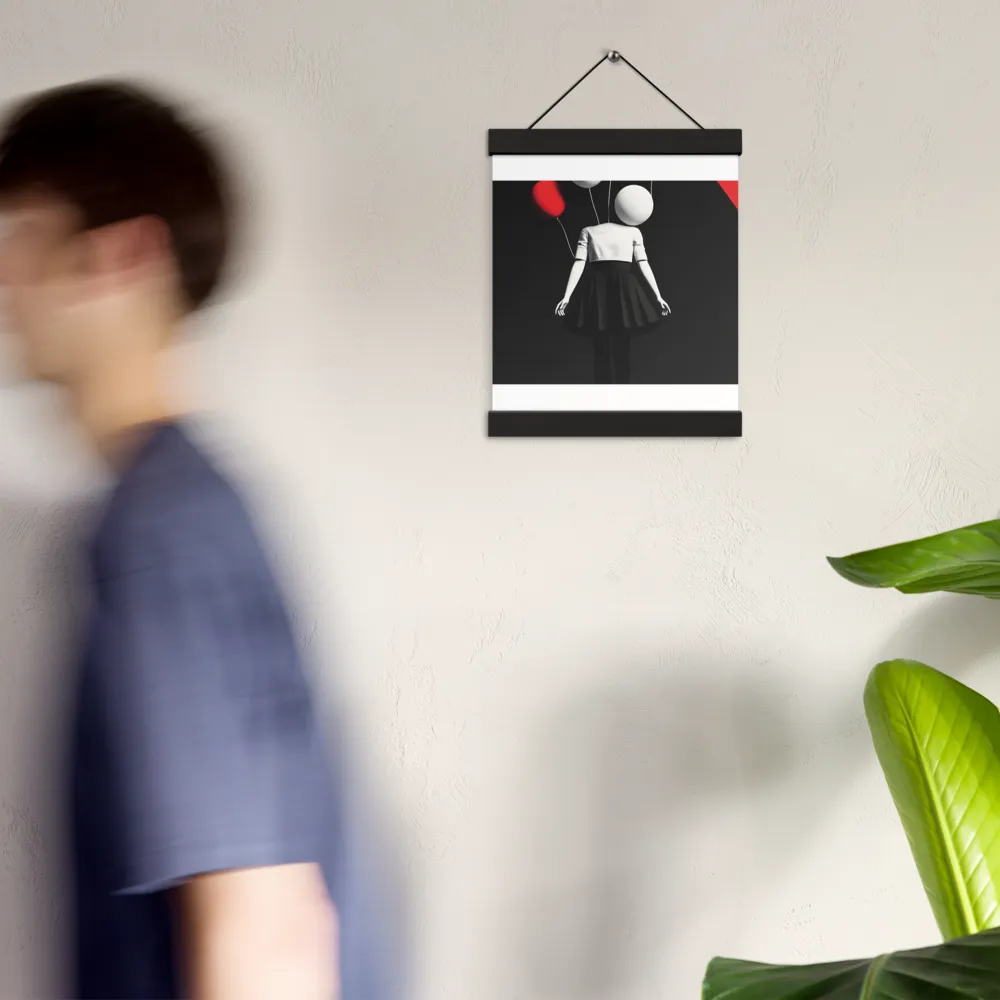 Suspended in Mystery | Poster With Black Wood Hanger | 8″×10″