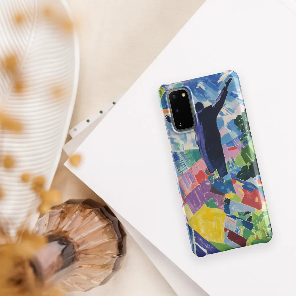 Elysium: A Soaring Figure Amidst Colorful Landscapes | Phone Case |  S20 | Snap Case | Matte