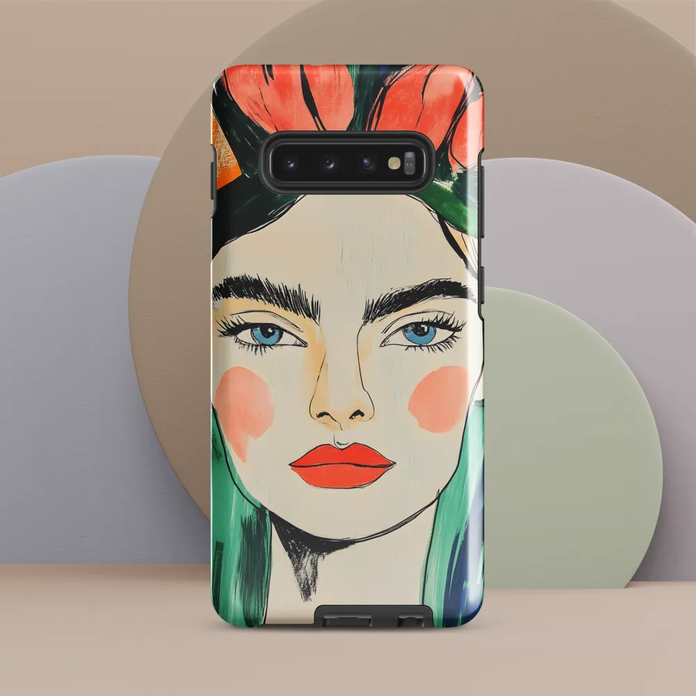 Radiant Bloom: A Serene Portrait | Phone Case |  S10 Plus | Tough Case | Glossy