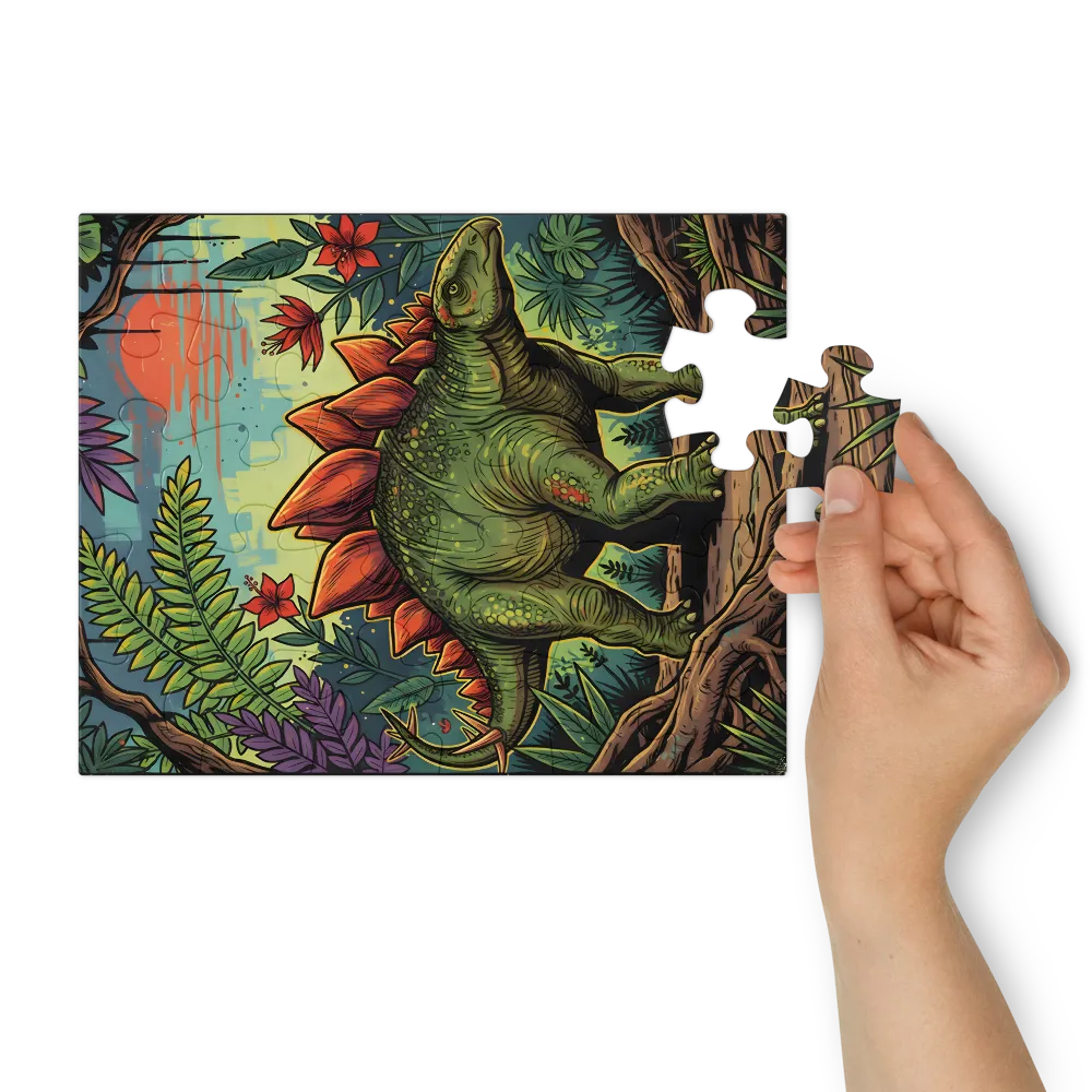 Jungle Stegosaurus 
 Jigsaw Puzzle in Tin Box