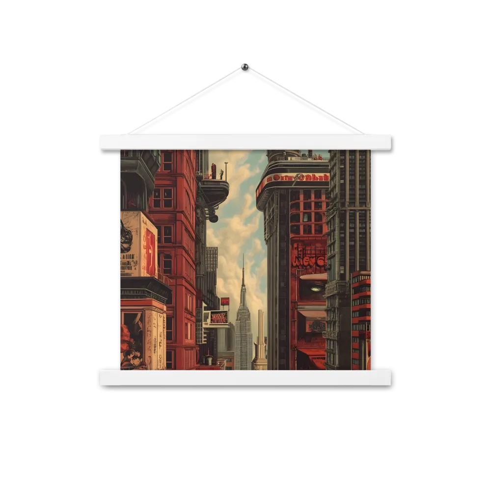 A Glimpse of Tomorrow: Urban Ambition | Poster With White Wood Hanger | 14″×14″