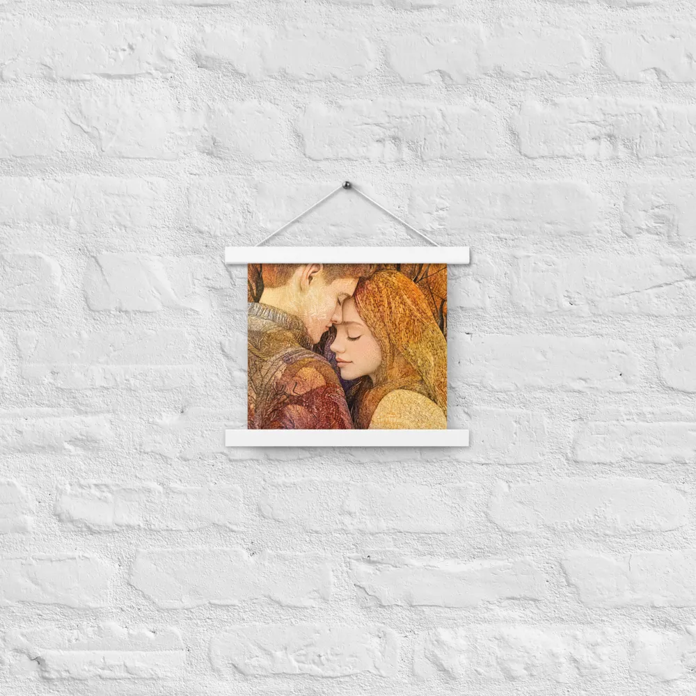 Embrace of Autumn | Poster With White Wood Hanger | 10″×10″