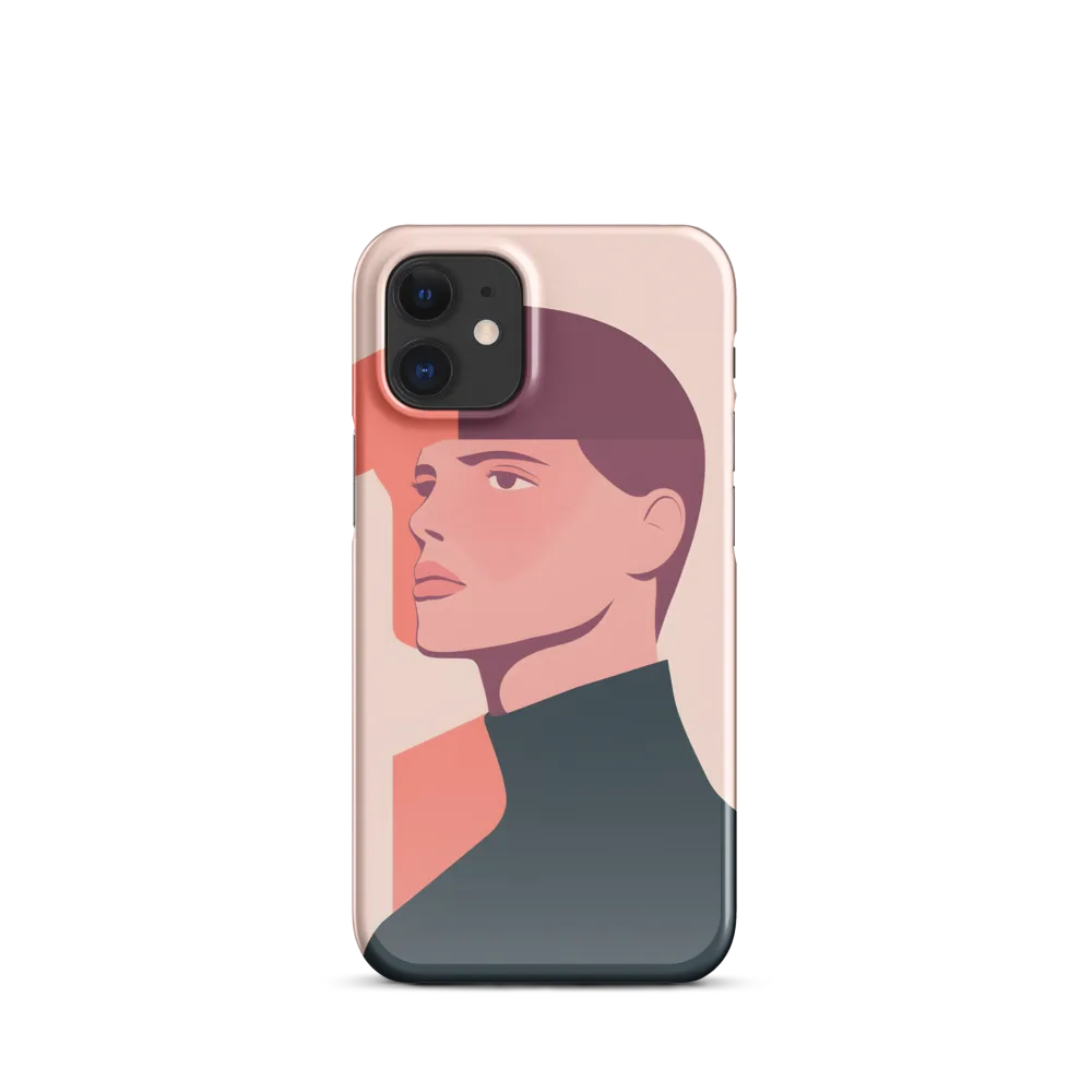 Contemplative Portrait in Minimalism | Phone Case |  12 Mini | Snap Case | Glossy