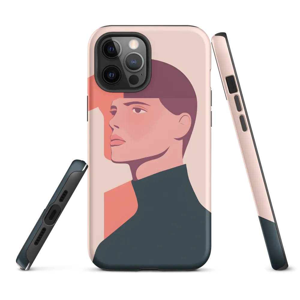 Contemplative Portrait in Minimalism | Phone Case |  12 Pro Max | Tough Case | Matte