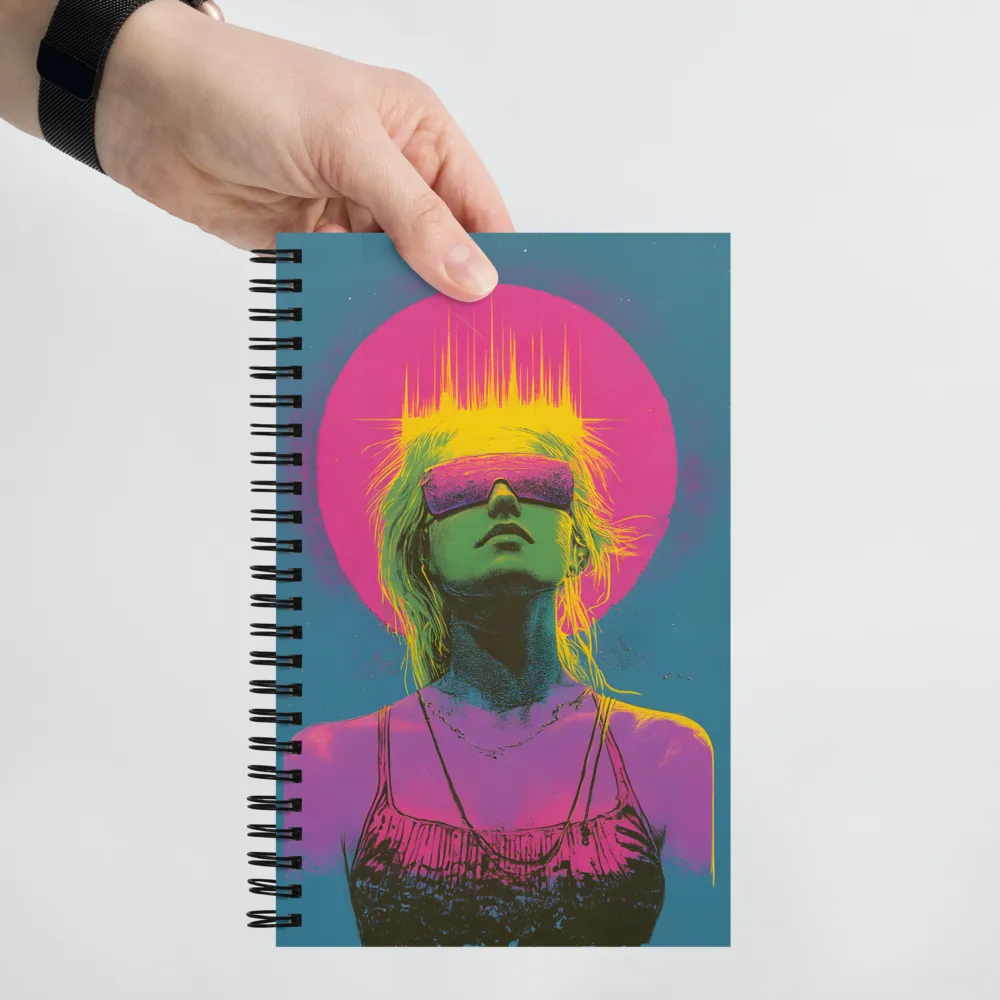 Neon Dreams: Portrait of a Modern Muse | Spiral Notebook