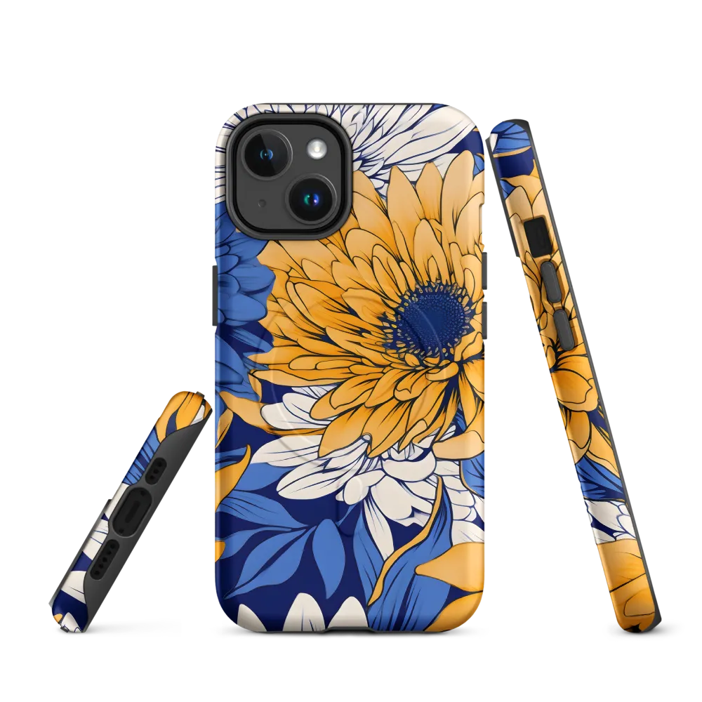 Floral Harmony in Blue and Yellow