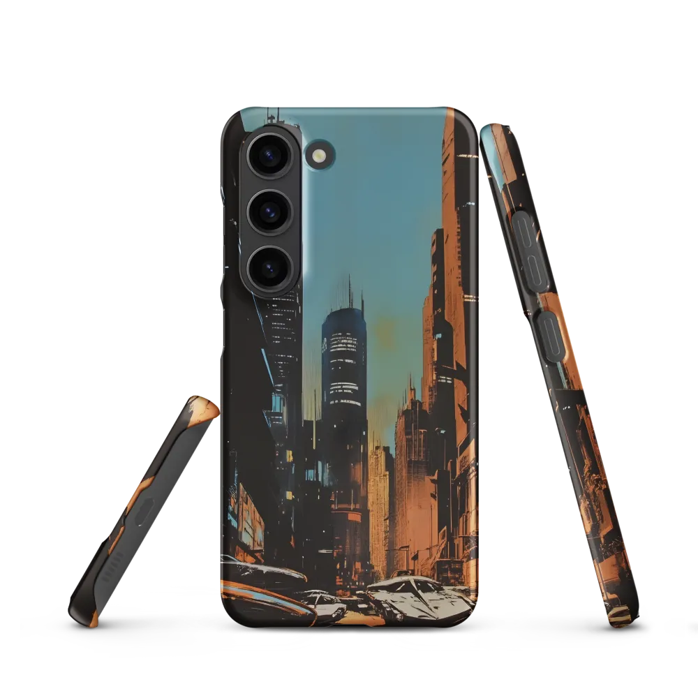 Futuristic Cityscape in Blue and Orange