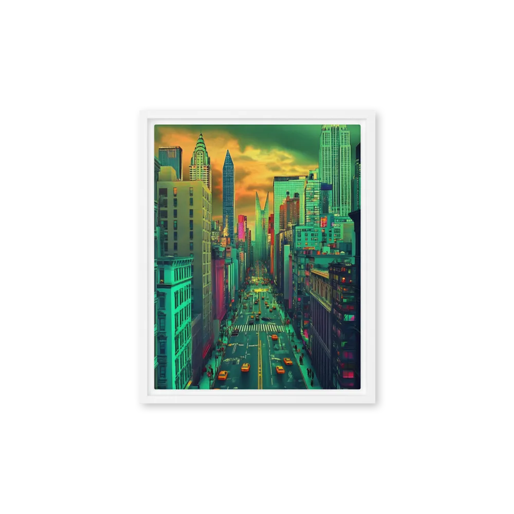 Urban Surrealism: Neon Dreams | Canvas with White Frame | 11″×14″