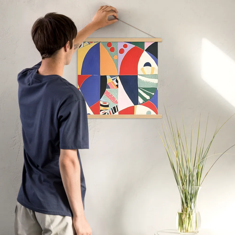 Dynamic Mosaic Symmetry | Poster With Oak Wood Hanger | 18″×18″