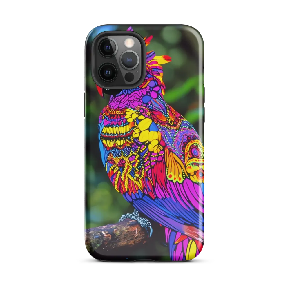 Vibrant Psychedelic Parrot | Phone Case |  12 Pro Max | Tough Case | Glossy