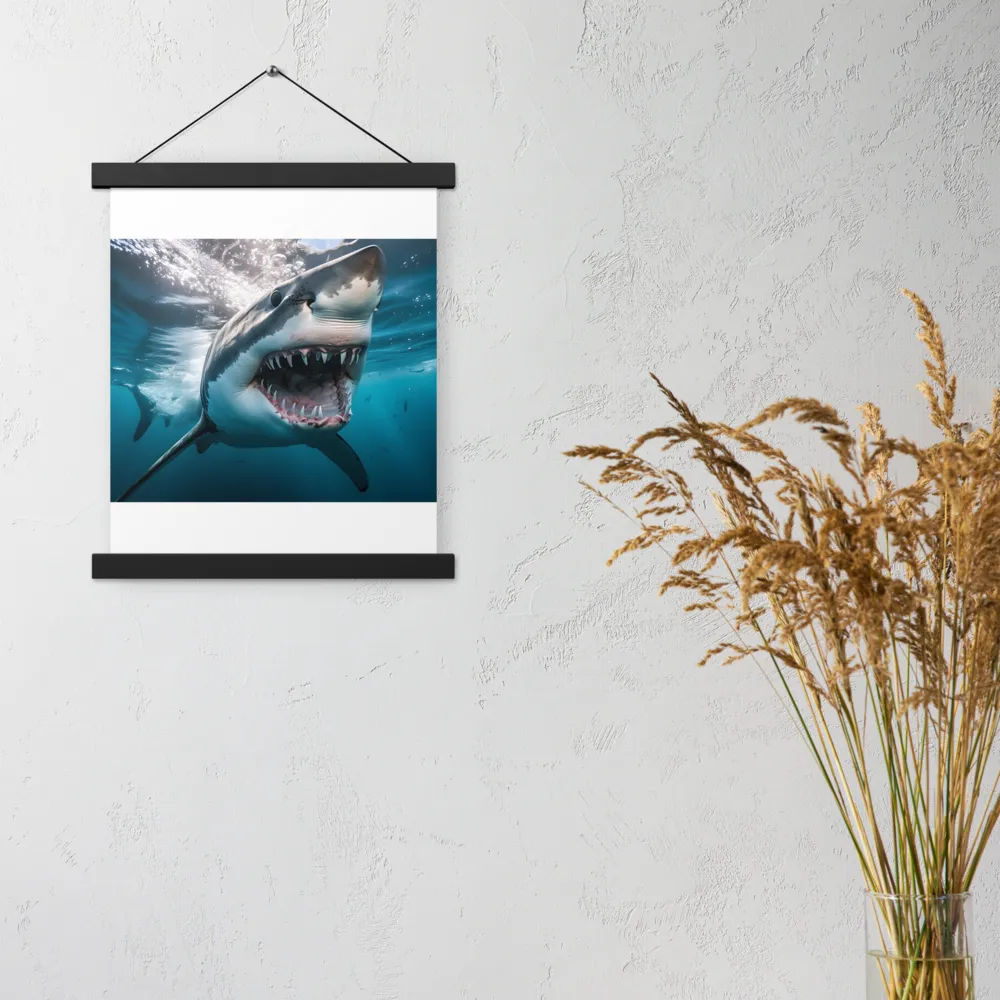 Majesty of the Ocean: The Great White Shark | Poster With Black Wood Hanger | 11″×14″