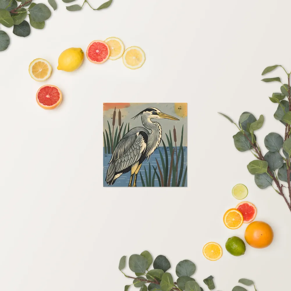 Marsh Heron 
 Poster | 10″x 10″