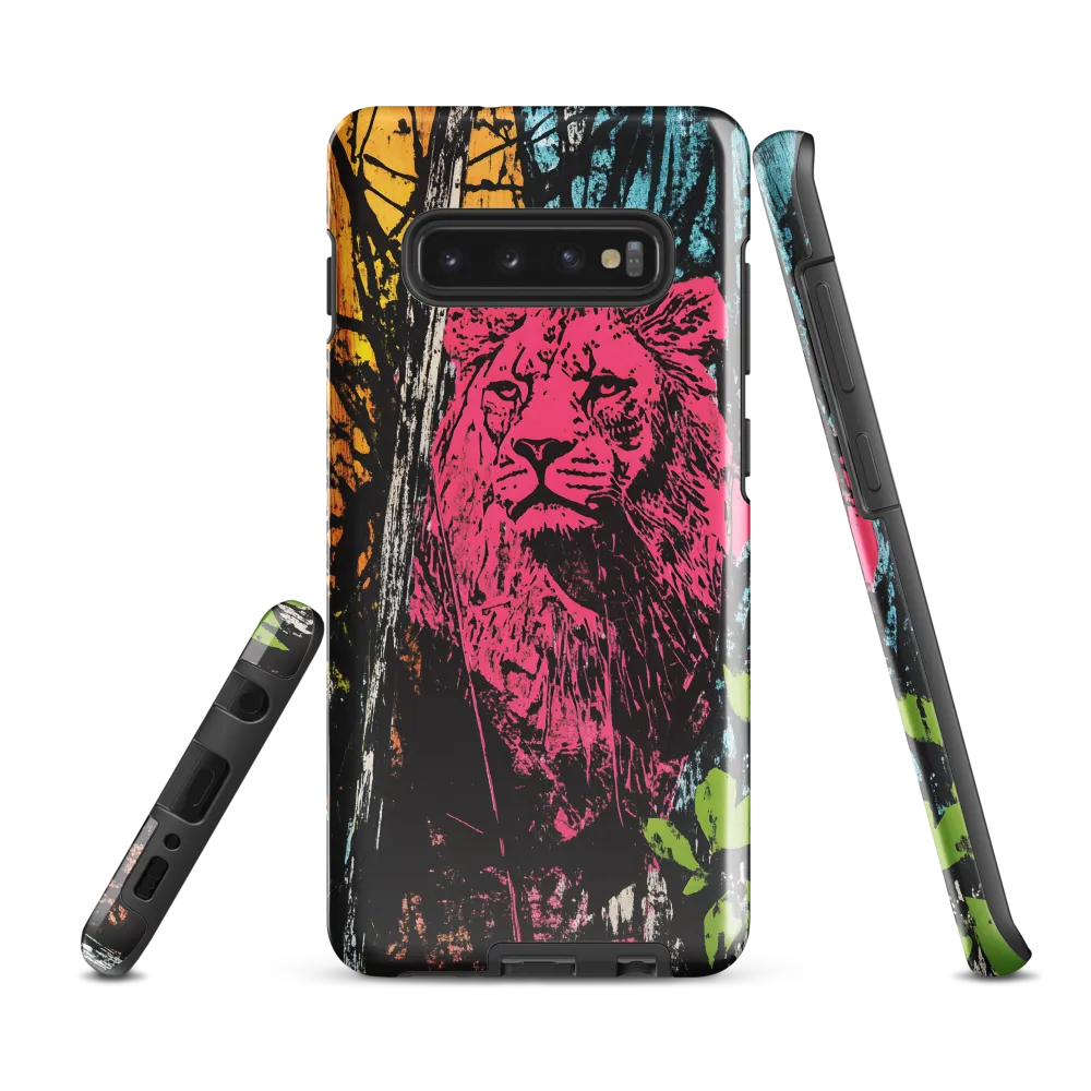 Fierce Vibrance: The Pink Lion | Phone Case |  S10 Plus | Tough Case | Glossy