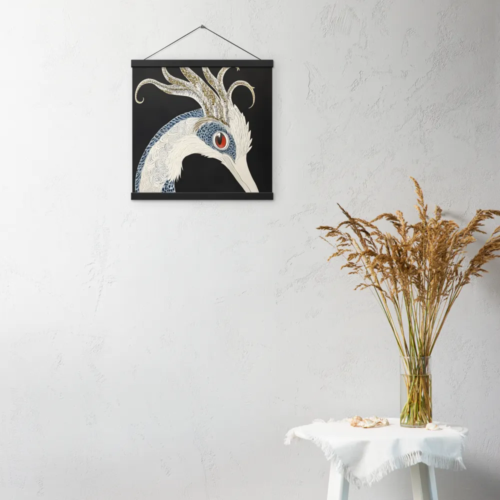 Elegance of the Majestic Peacock | Poster With Black Wood Hanger | 16″×16″