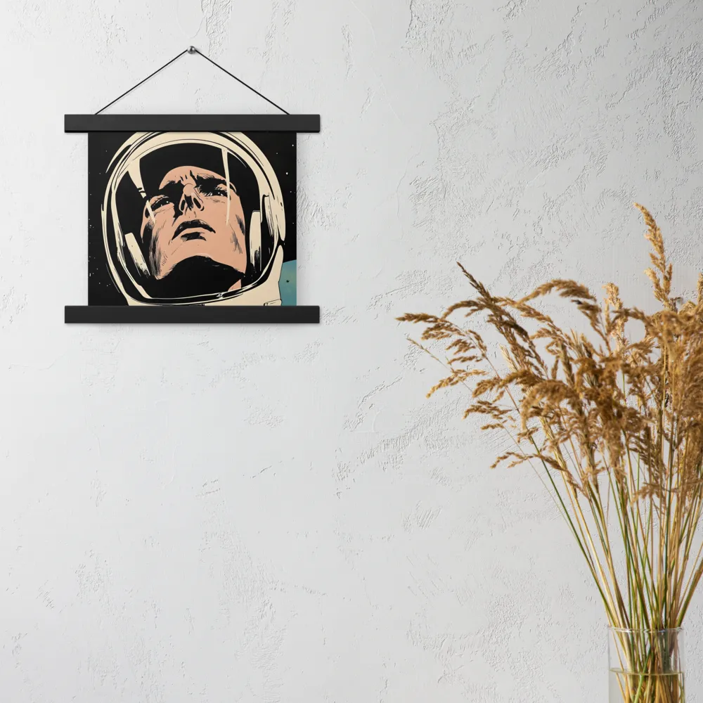 Gaze of the Astronaut | Poster With Black Wood Hanger | 10″×10″