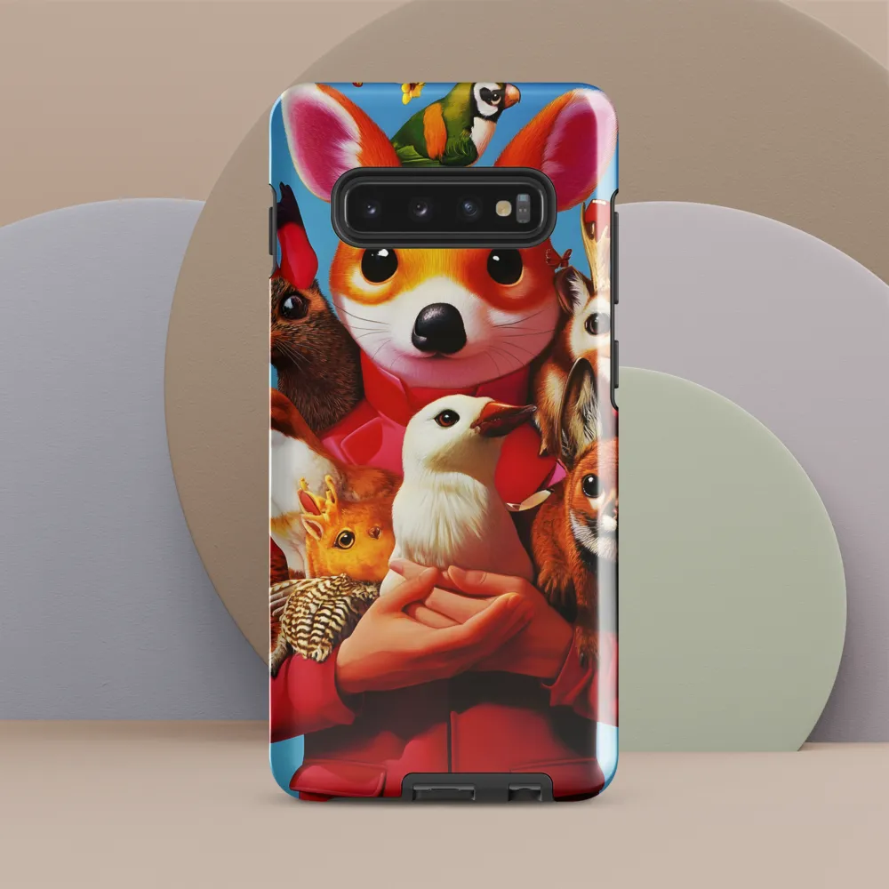 Harmony in Whimsy: A Modern Animal Ensemble | Phone Case |  S10 Plus | Tough Case | Glossy