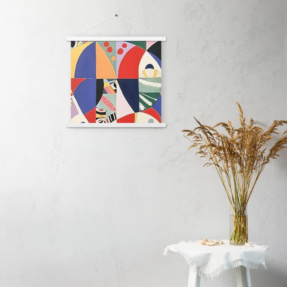 Dynamic Mosaic Symmetry | Poster With White Wood Hanger | 18″×18″