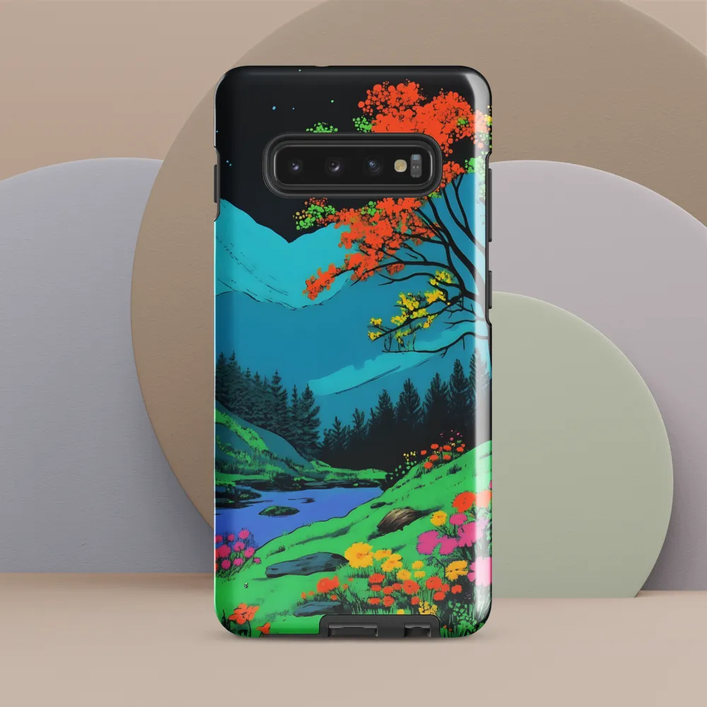 Neon Dreams: A Vibrant Landscape | Phone Case |  S10 Plus | Tough Case | Glossy