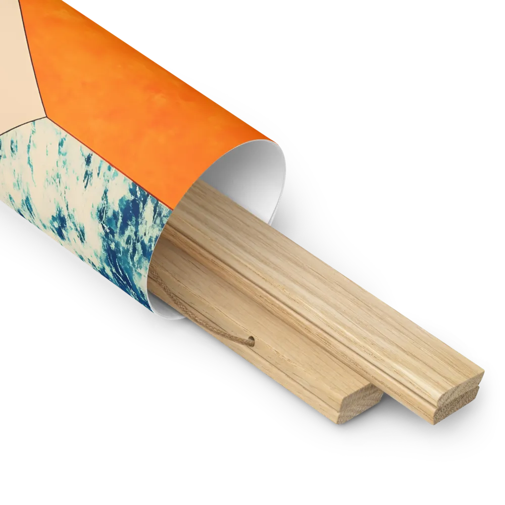 Harmonious Encounters: Abstract Geometry | Poster With Oak Wood Hanger | 14″×14″