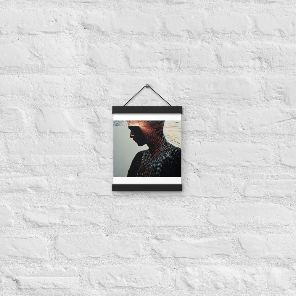 Radiant Reflection: An Abstract Journey of Thought | Poster With Black Wood Hanger | 8″×10″