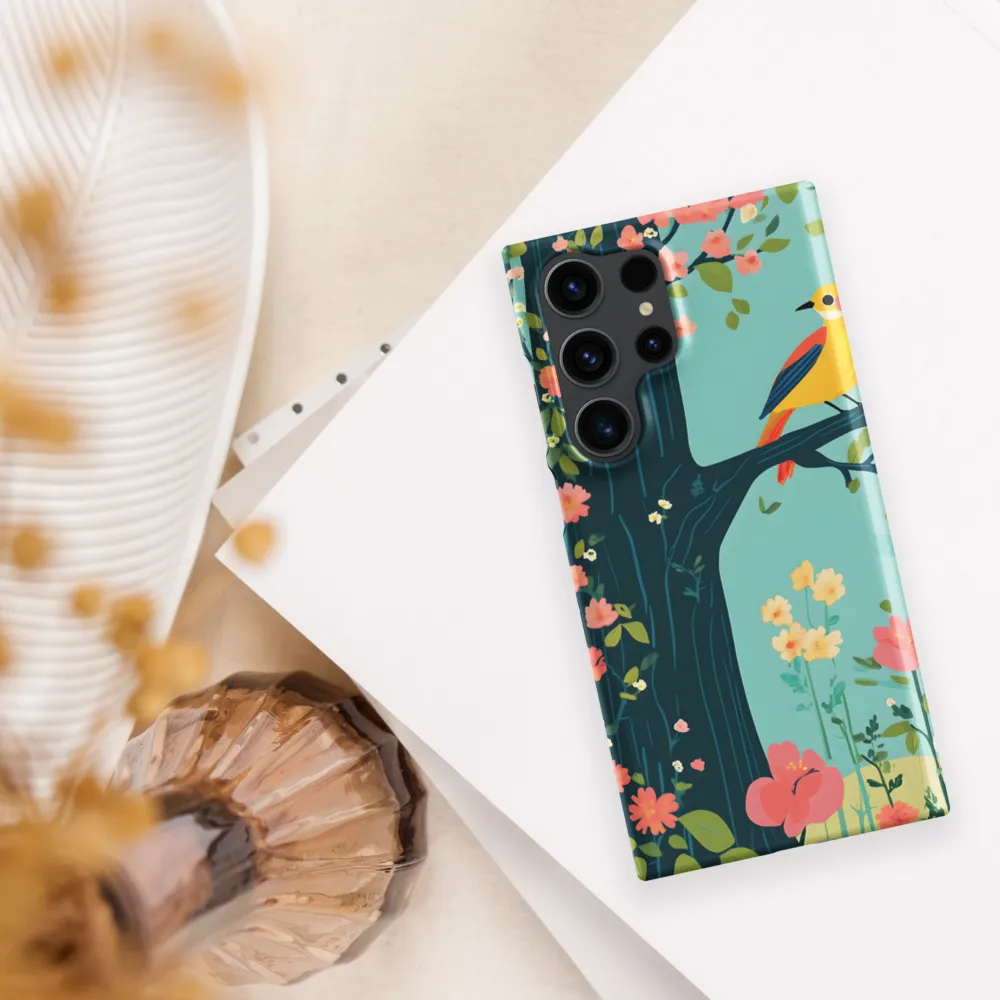 Oriole Among Teal Blossoms