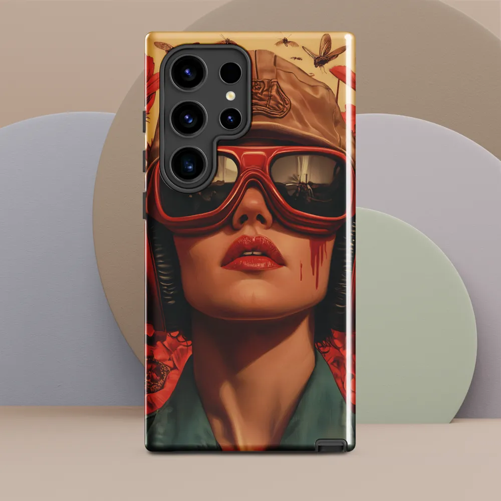 Defiant Portrait in a Floral Realm | Phone Case |  S24 Ultra | Tough Case | Glossy