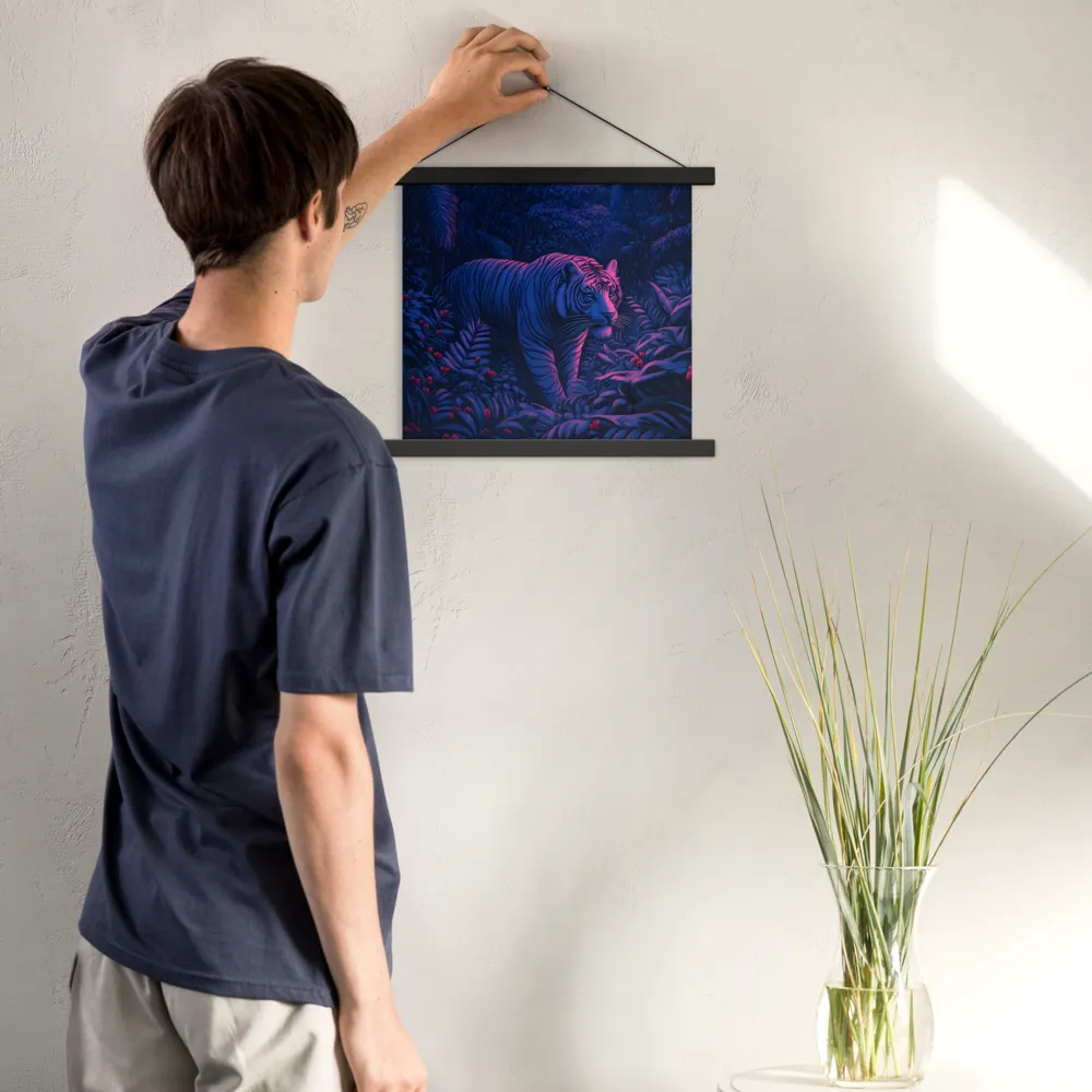 Mystic Prowler: The White Tiger in the Jungle | Poster With Black Wood Hanger | 14″×14″