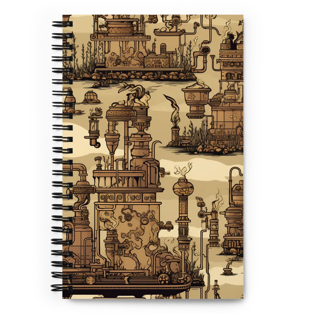 Whimsical Industrial Landscape | Spiral Notebook