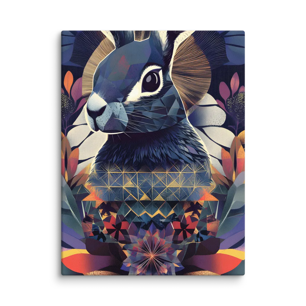 Ethereal Bunny: A Geometric Wonderland | Canvas | 12″×16″