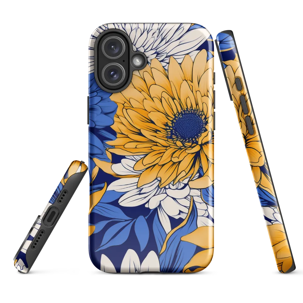 Floral Harmony in Blue and Yellow