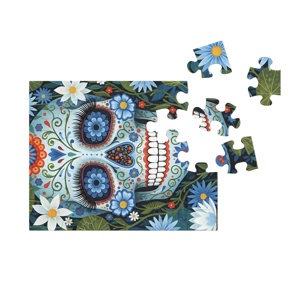 Botanical Sugar Skull 
 Jigsaw Puzzle in Tin Box
