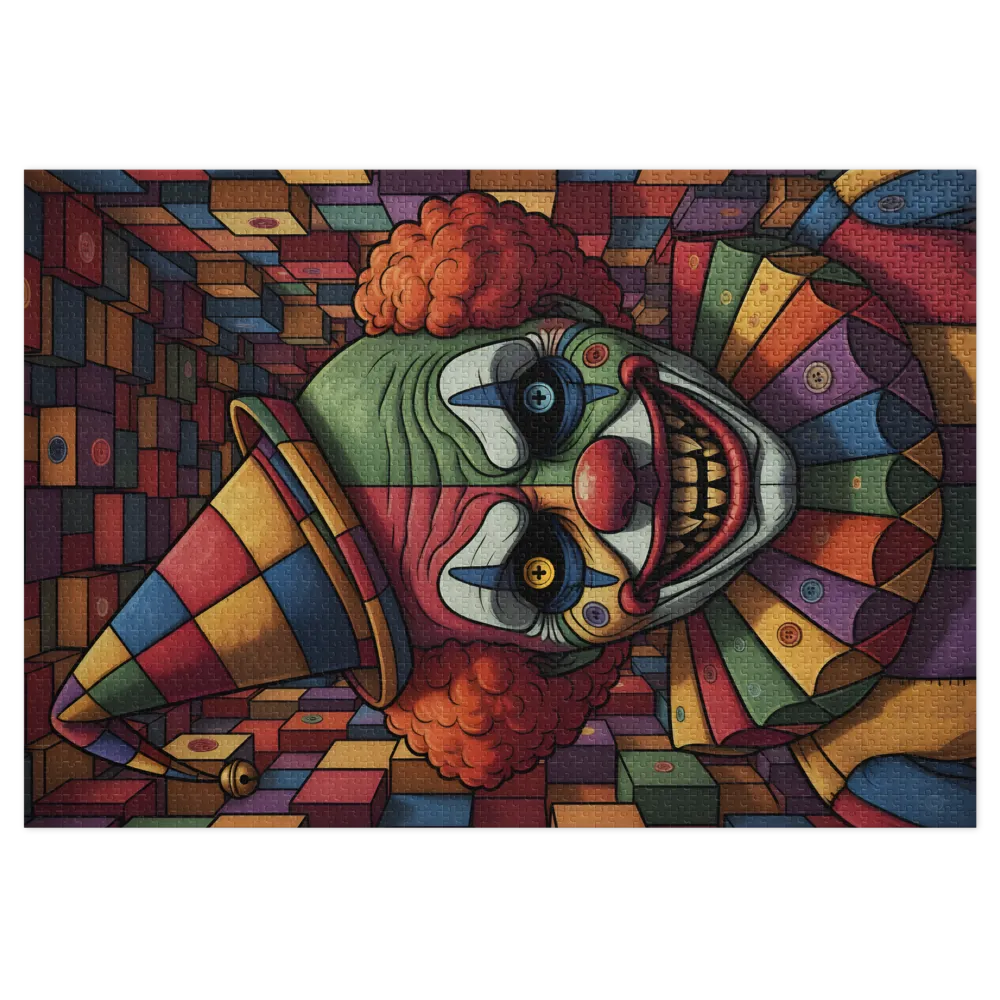 Harlequin of Blocks 
 Jigsaw Puzzle in Tin Box