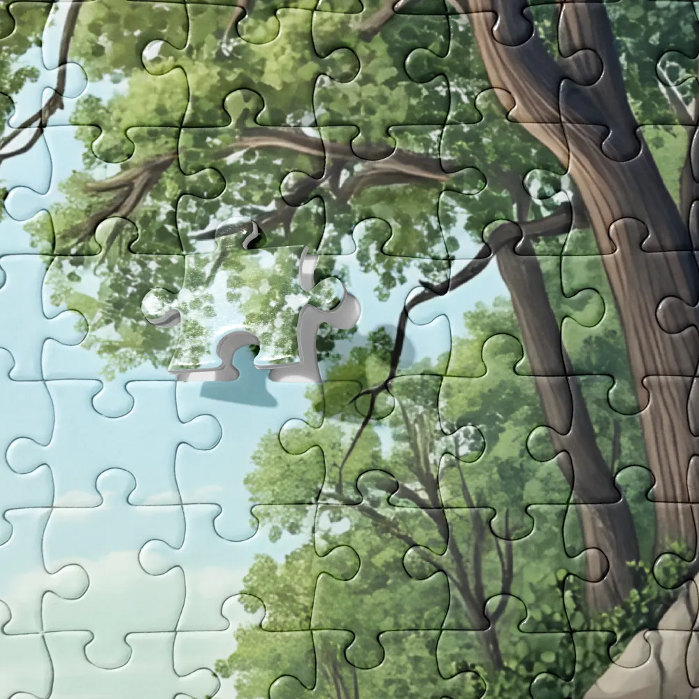 Tranquil Reflections: A Serene River Landscape | Jigsaw Puzzle | 252 pieces