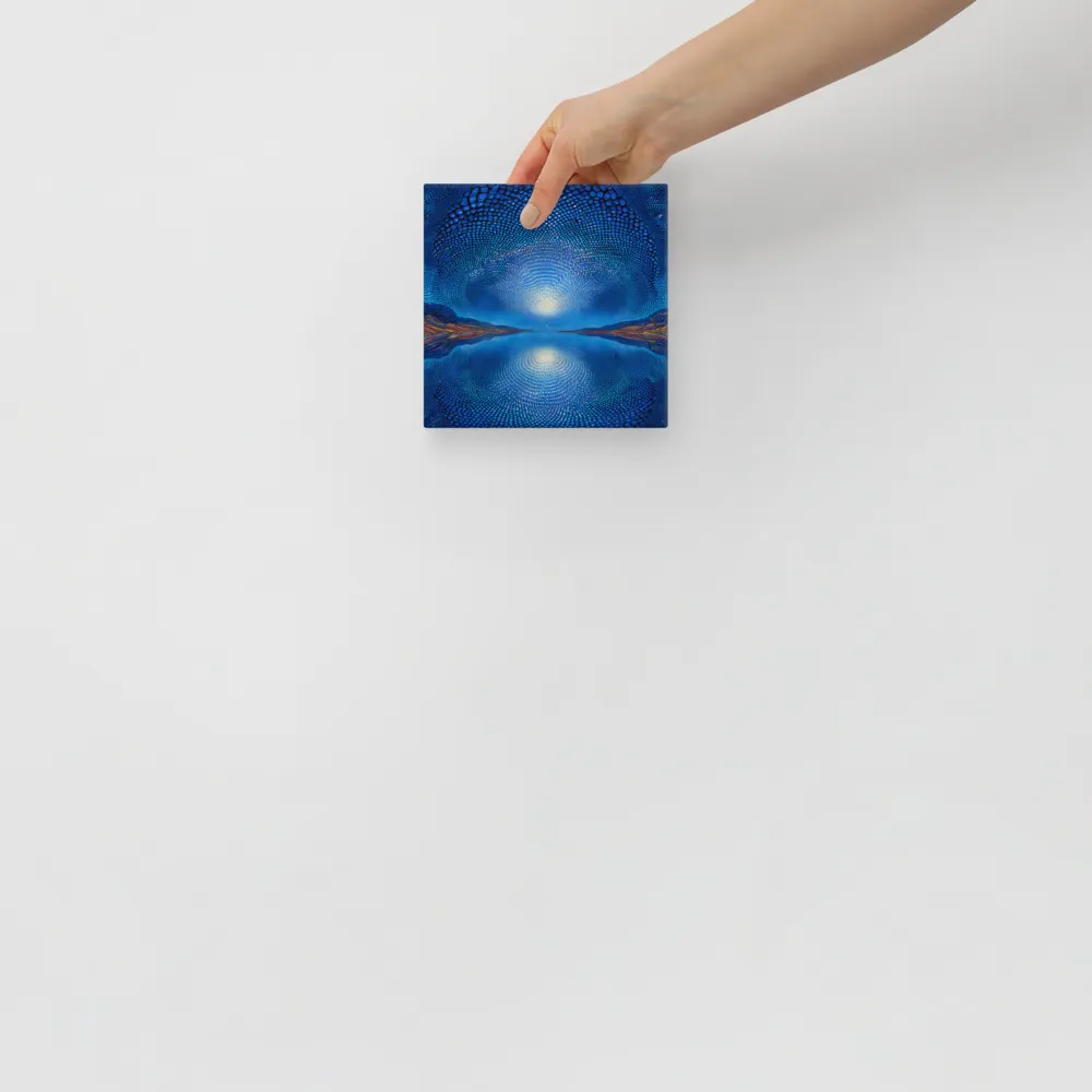 Luminous Blue Mirror 
 Canvas | 6″x 6″