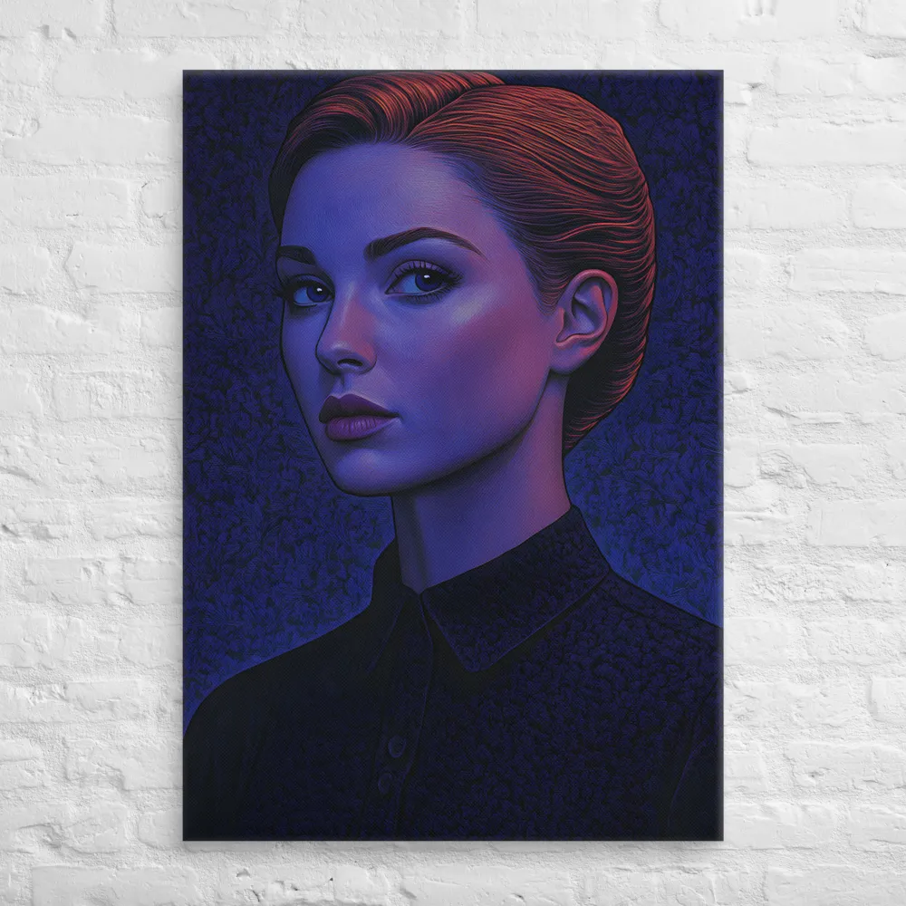 Ethereal Portrait in Blue and Red | Canvas | 28″×40″