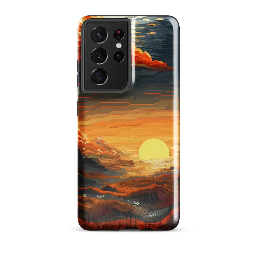 Ethereal Sunset: A Serene Landscape in Flowing Forms
