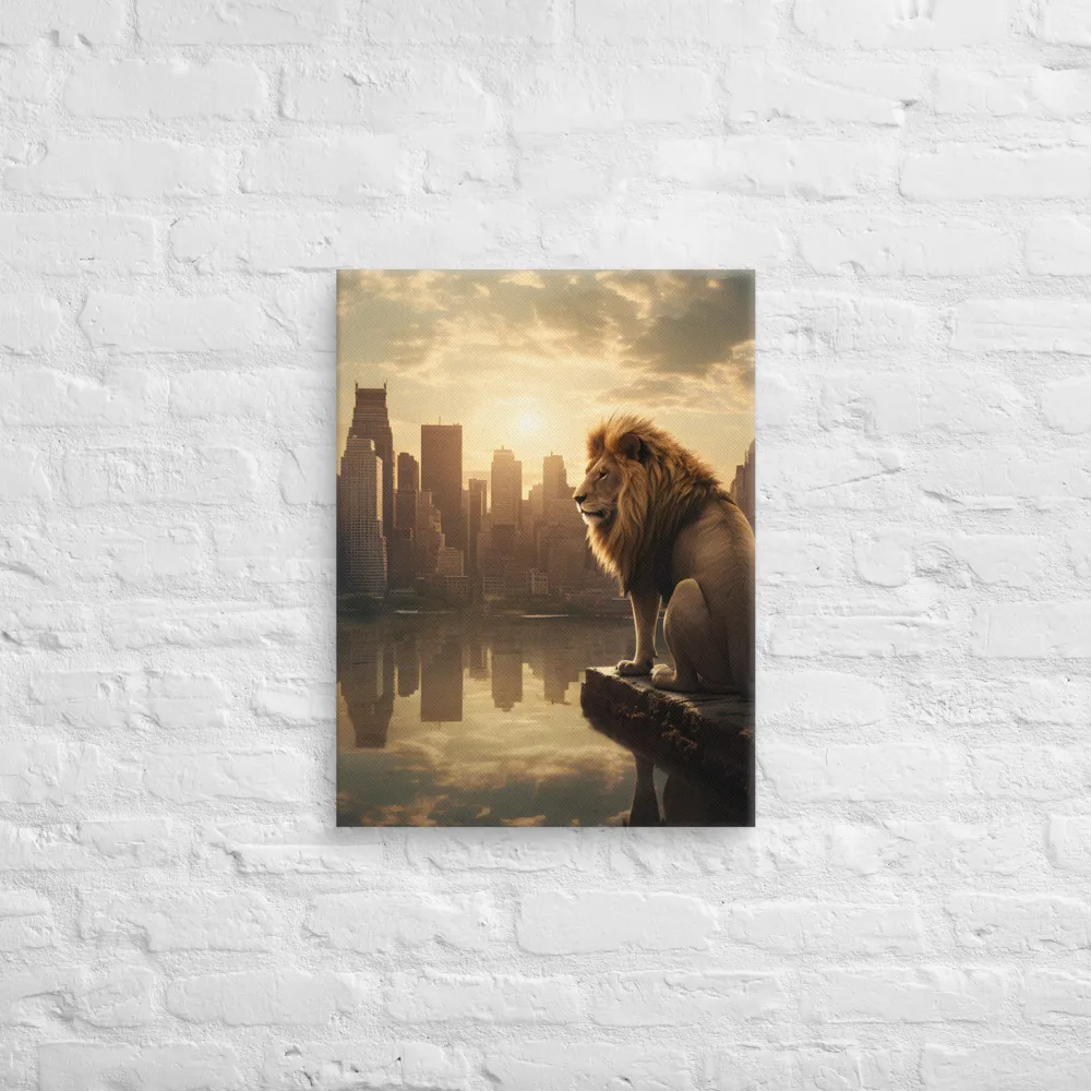 The Lion's Gaze Over the Urban Symphony