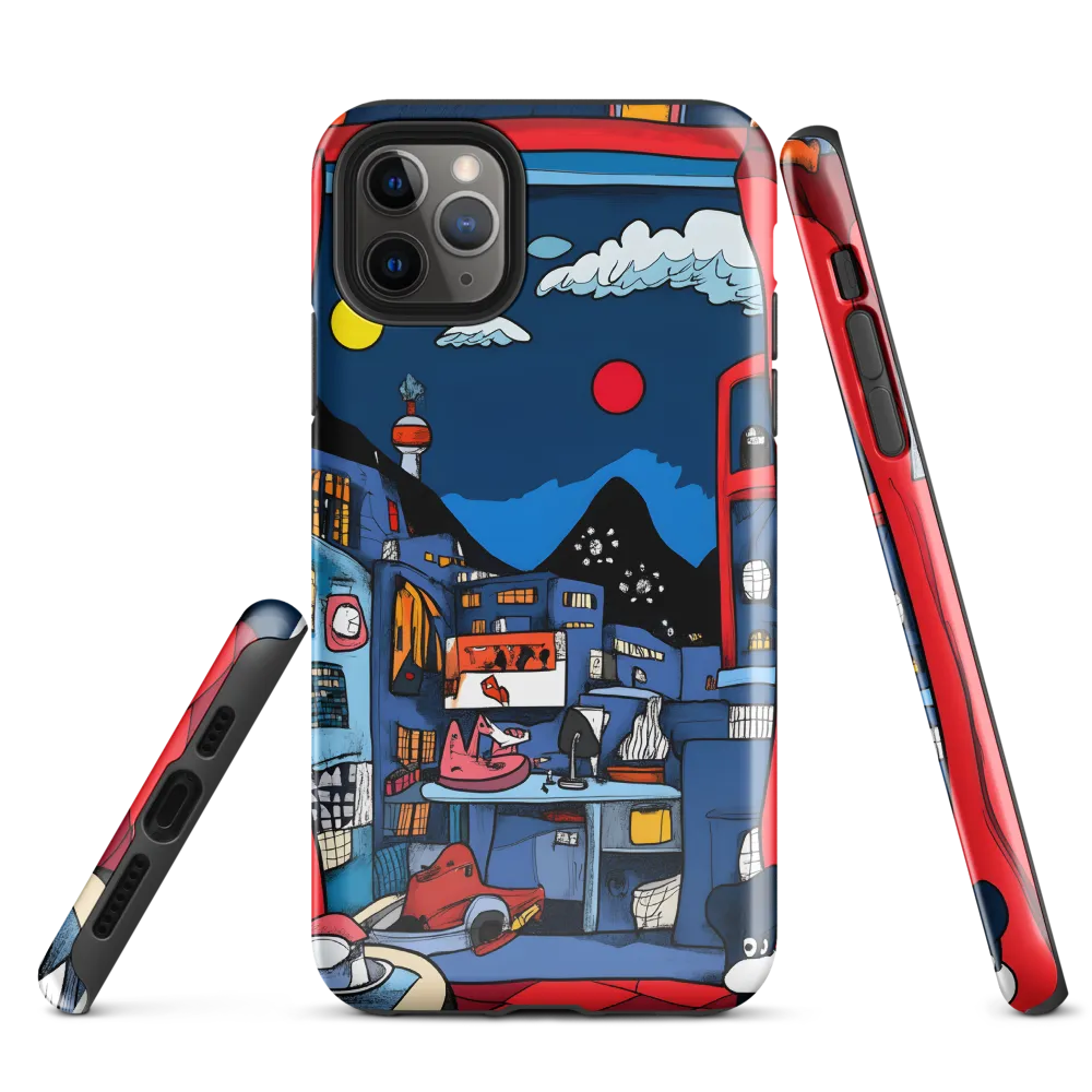 Whimsical Cityscape at Night | Phone Case |  11 Pro Max | Tough Case | Glossy