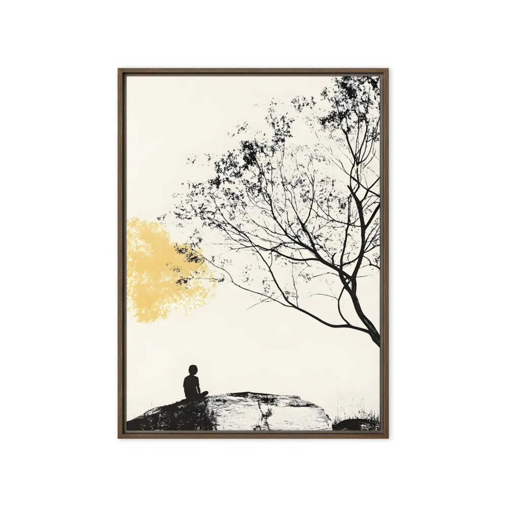 Whispers of Solitude | Canvas with Brown Frame | 20″×28″