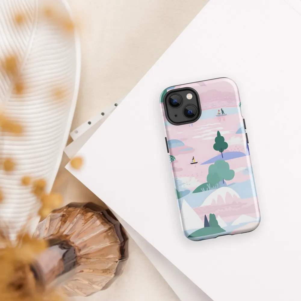 Whimsical Reflections: A Journey Through Landscapes | Phone Case |  13 | Tough Case | Glossy