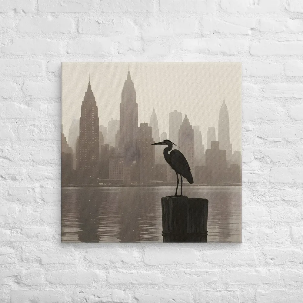 Harbor Heron 
 Canvas | 28″x 28″
