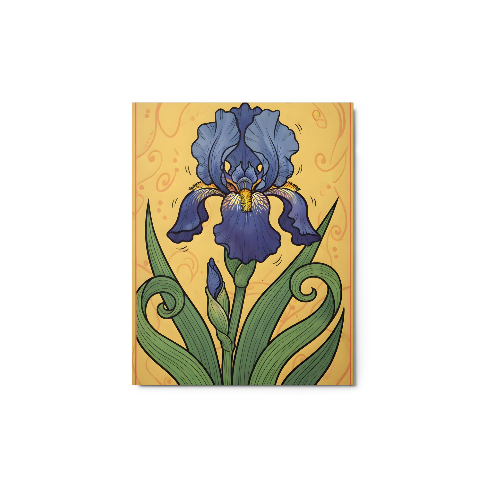 Art Nouveau Iris 
 Metal Print | 11″x 14″
