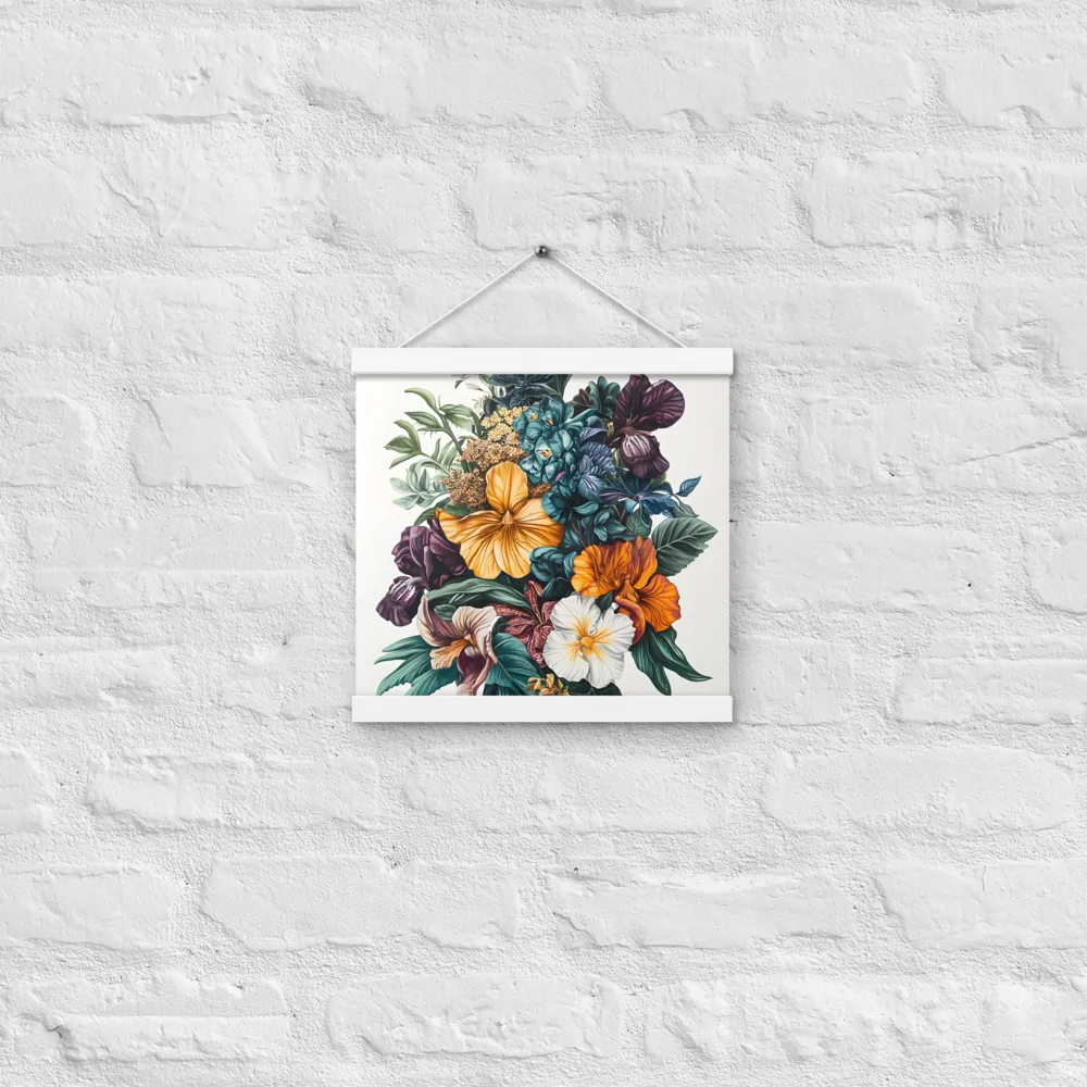 Floral Symphony | Poster With White Wood Hanger | 12″×12″