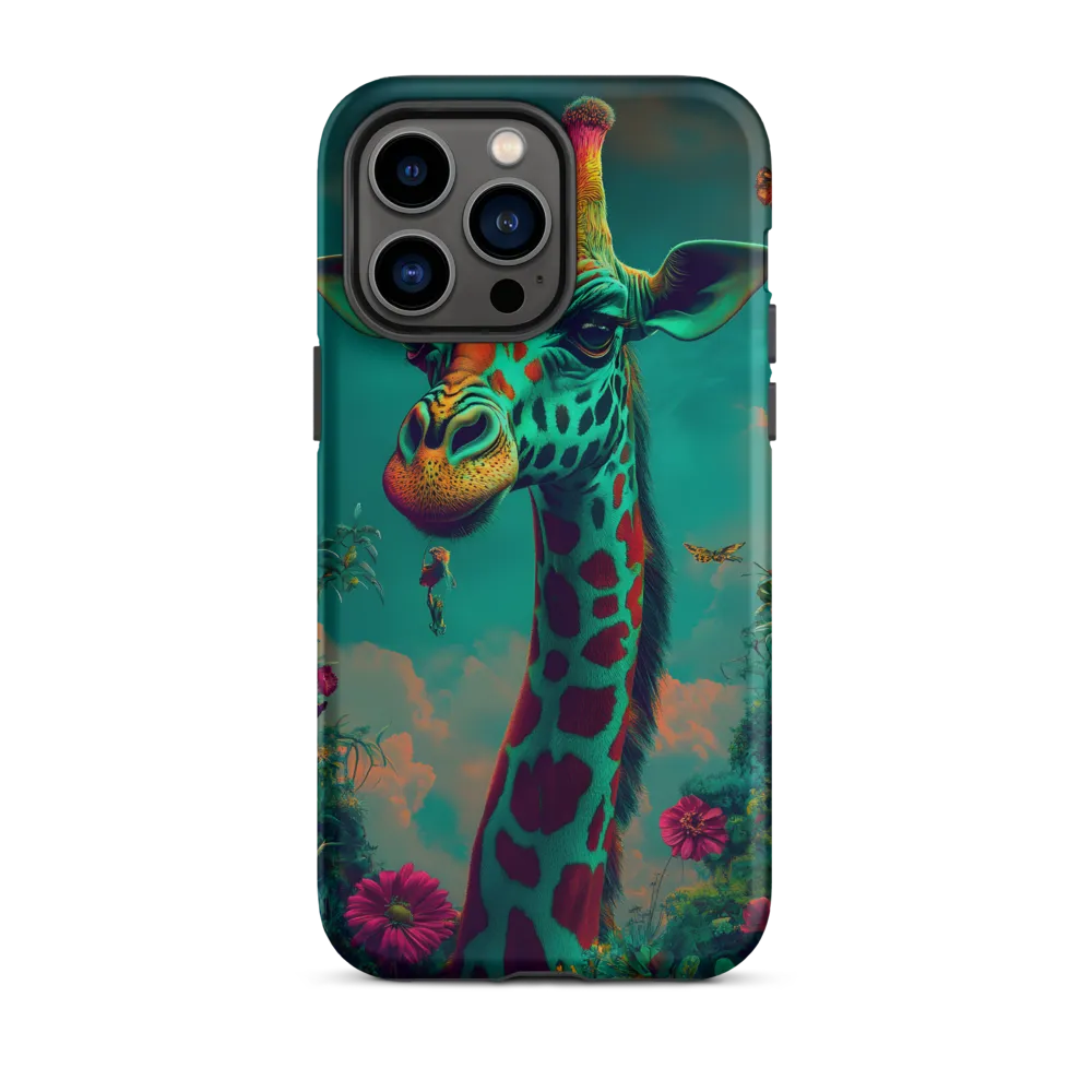 Whimsical Giraffe Among Blossoms