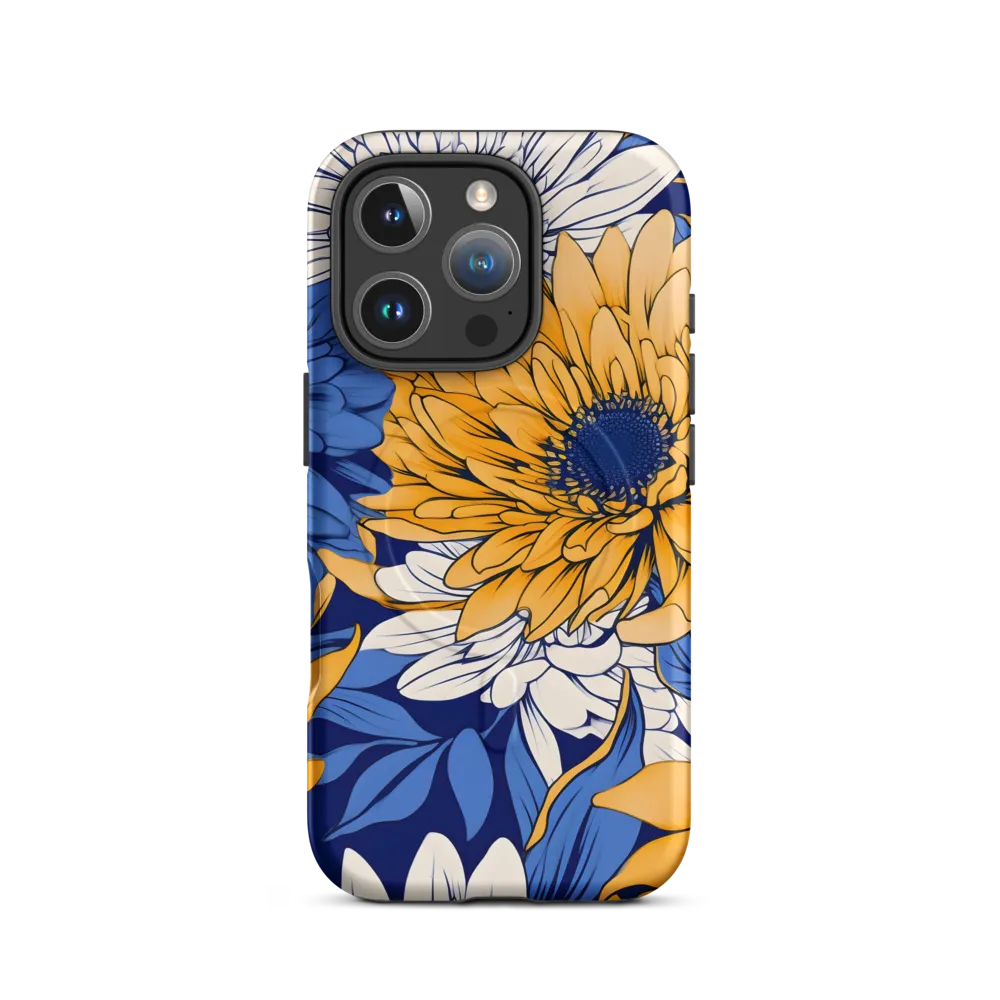 Floral Harmony in Blue and Yellow