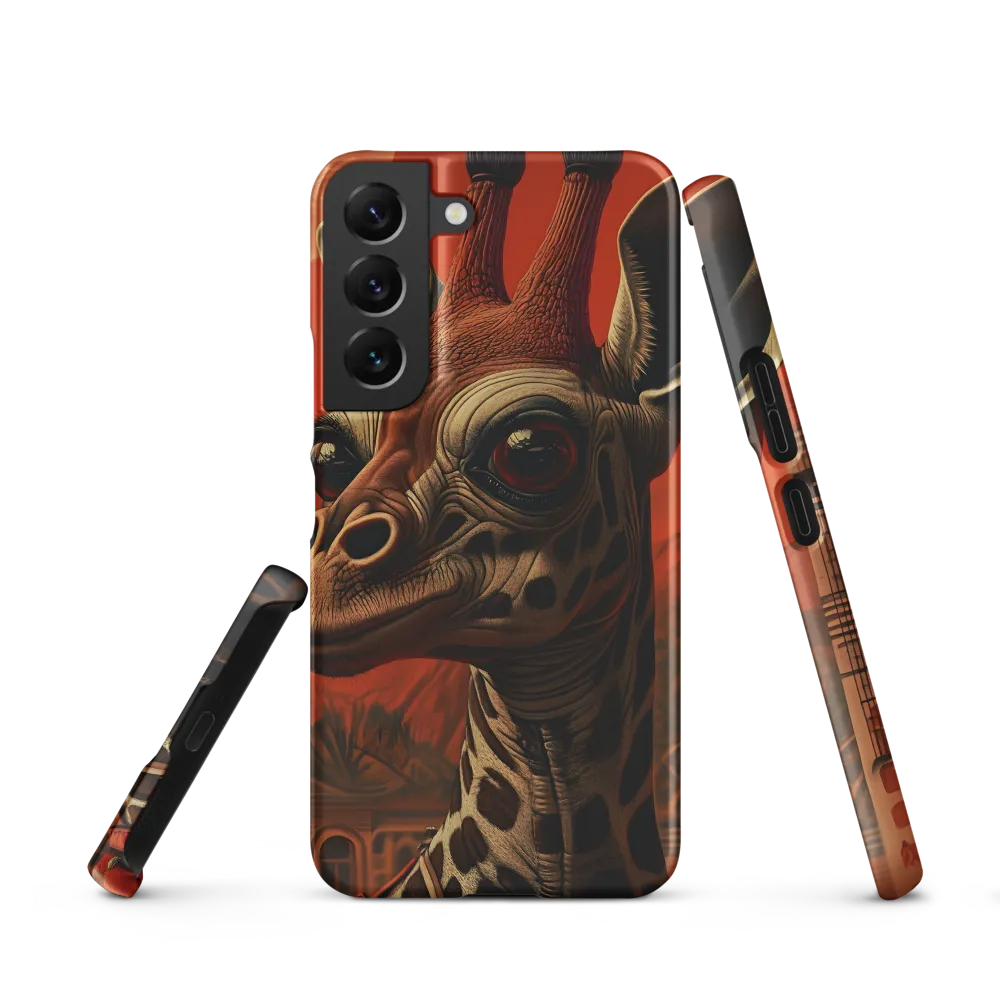 Whimsical Giraffe in an Orange Dreamscape