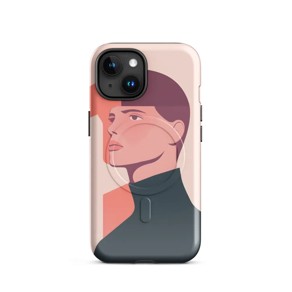 Contemplative Portrait in Minimalism | Phone Case |  15 | MagSafe® Tough Case | Glossy