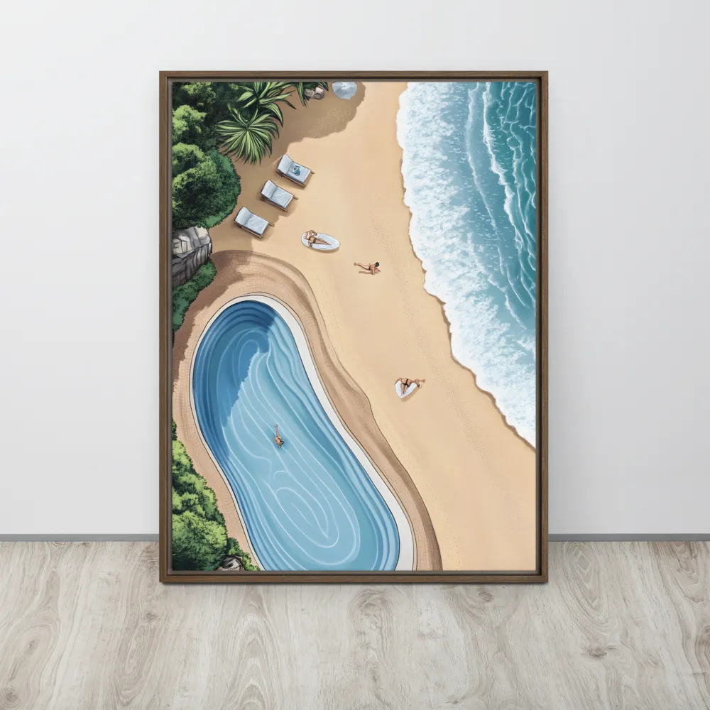 Serenity by the Shore | Canvas with Brown Frame | 24″×32″