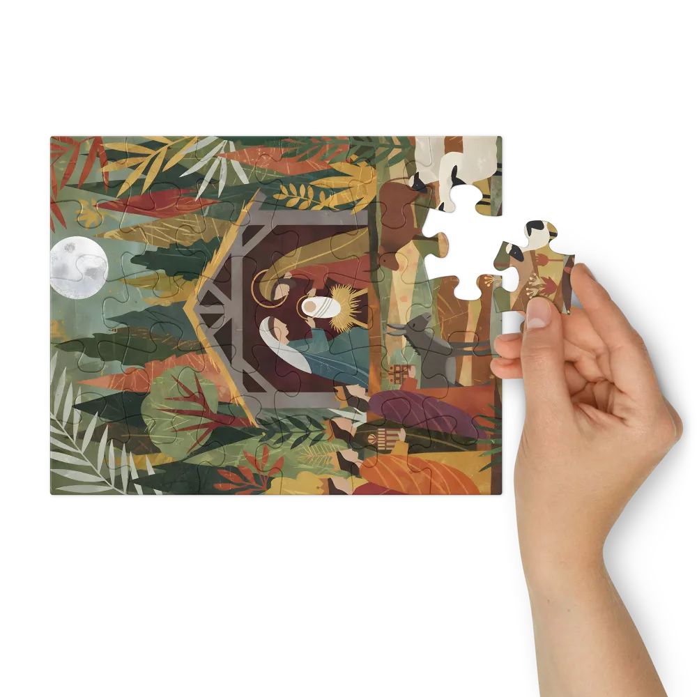 Woodland Nativity 
 Jigsaw Puzzle in Tin Box