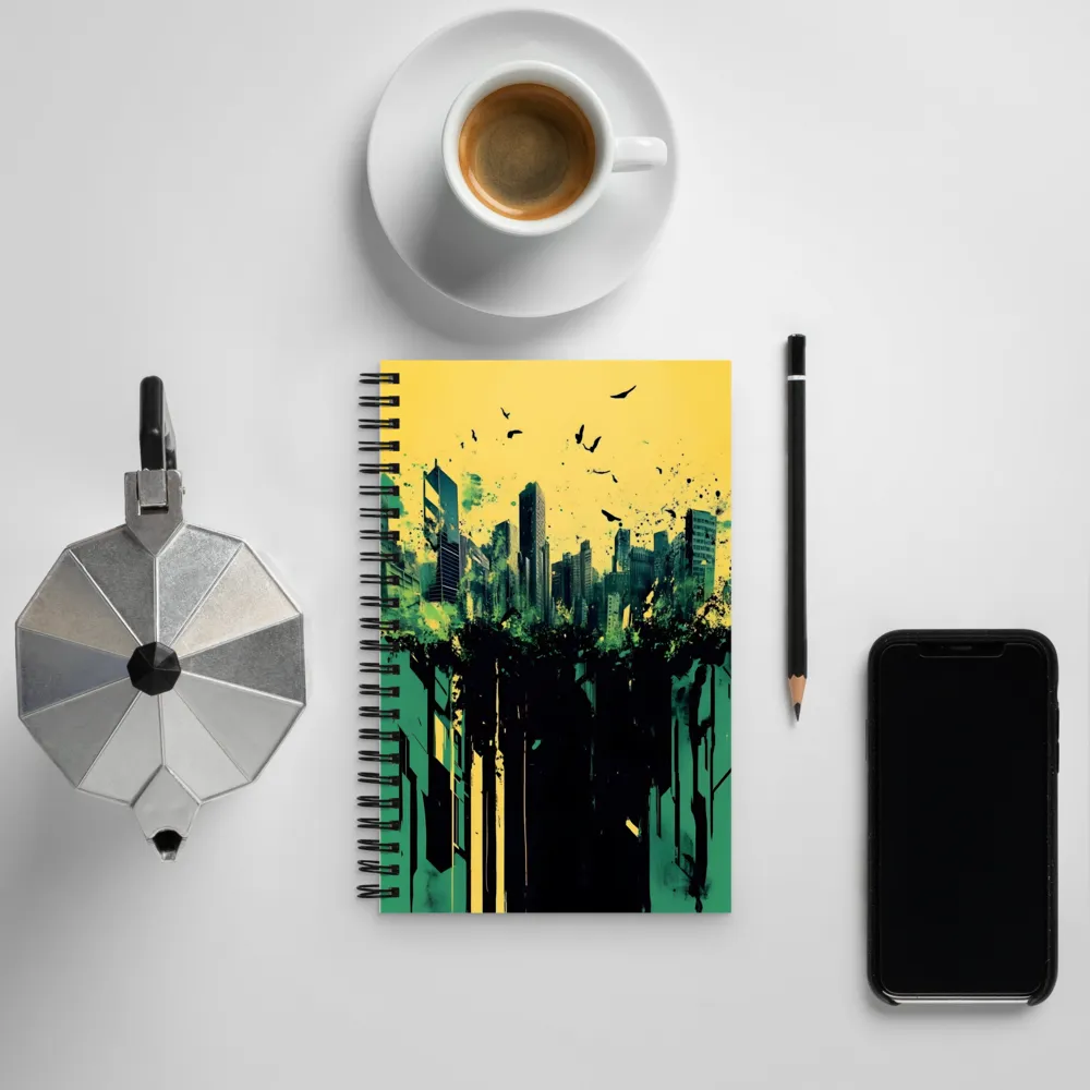 Urban Serenity: A Surreal Landscape | Spiral Notebook